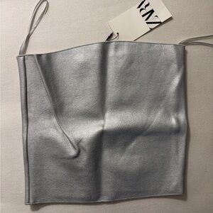 Zara Shimmering Silver Top